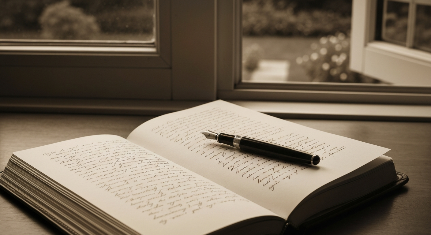 Beautiful journal with fountain pen